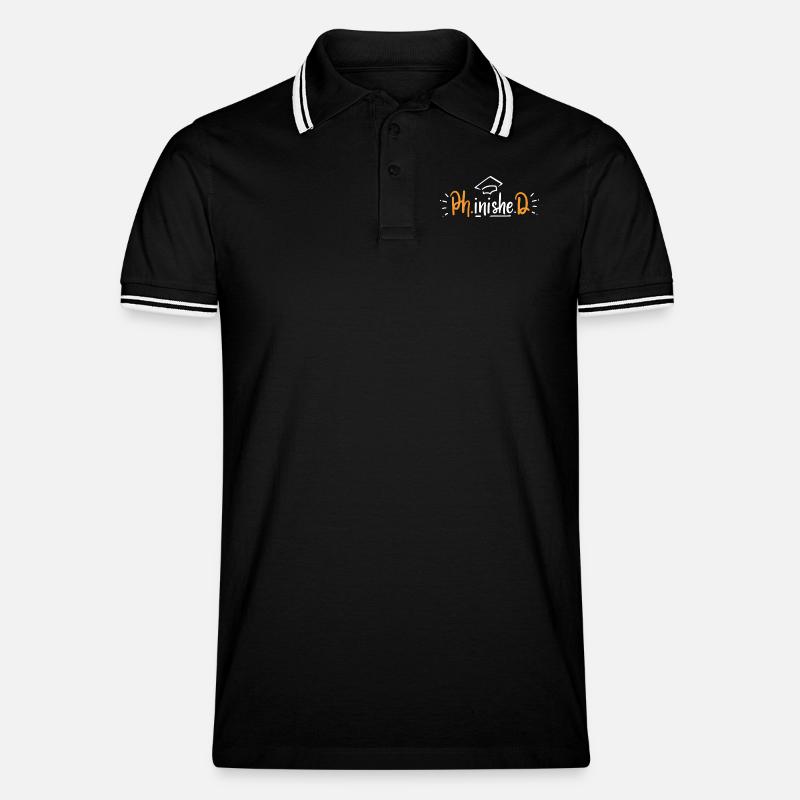 PhD Doktorat Abschluss - Männer Tipped Poloshirt - Schwarz/Weiß