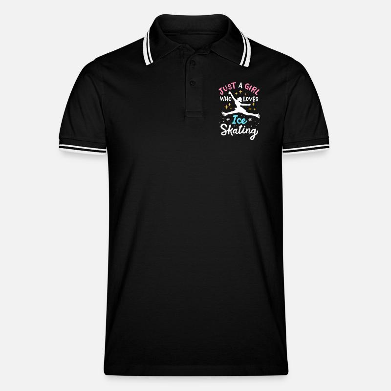 Eislaufen Eisläufer - Männer Tipped Poloshirt - Schwarz/Weiß