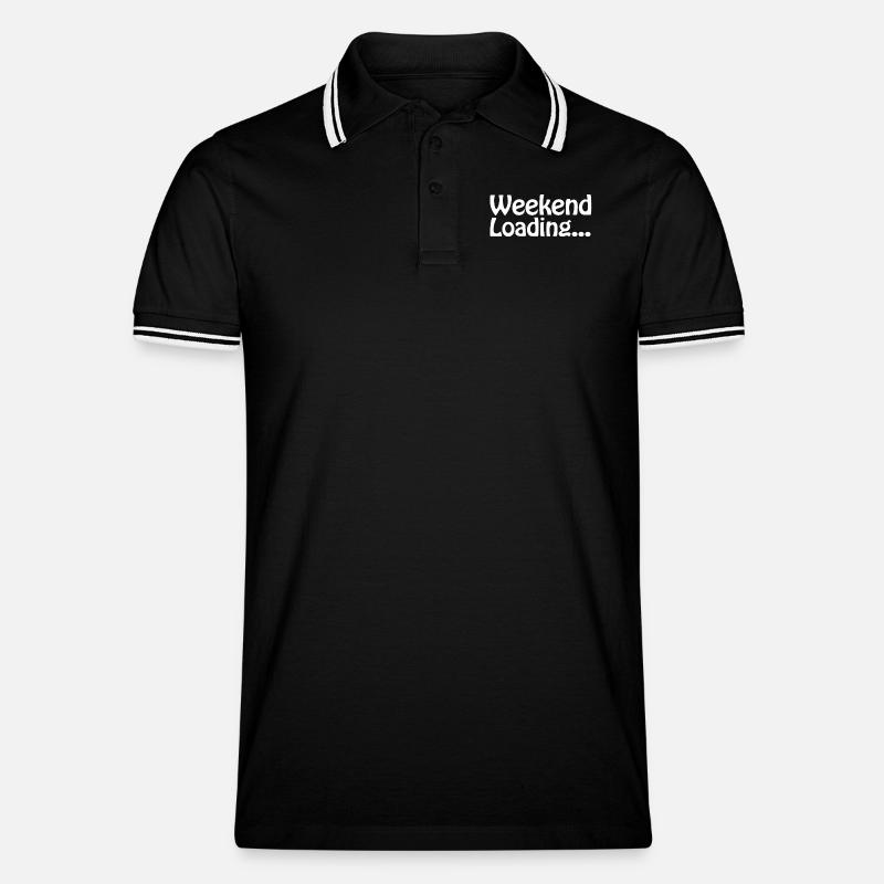 Weekend loading - Wochenende - Bald Wochenende - Männer Tipped Poloshirt - Schwarz/Weiß