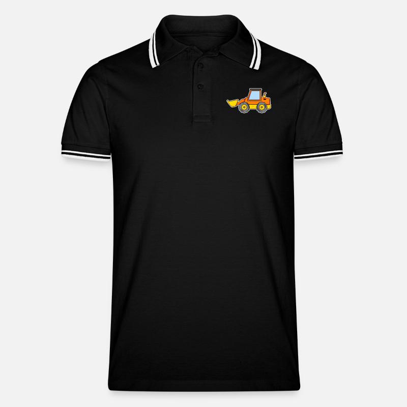 Bagger Baustelle Baggerfahrer - Männer Tipped Poloshirt - Schwarz/Weiß