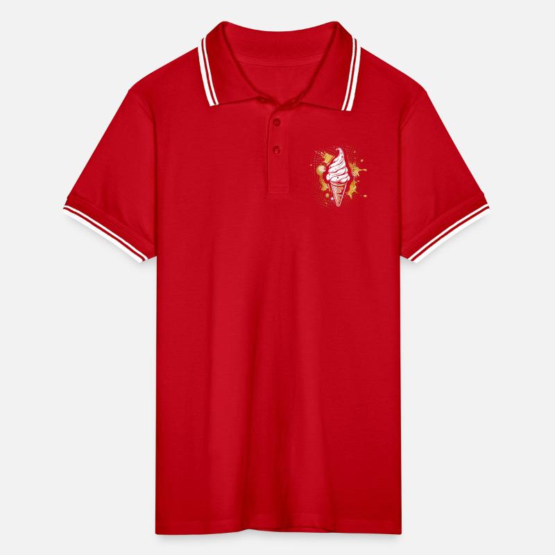 Cornet de crème glacée Éclaboussures de couleur Polo tipped Homme