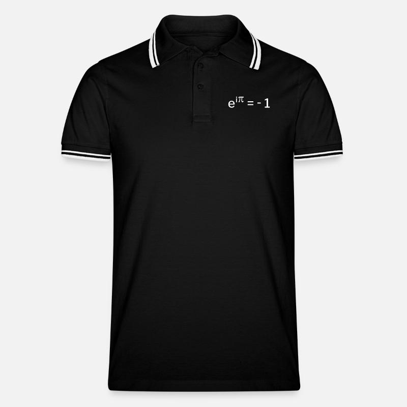 e^i pi + = -1 - Eulersche Identität Geschenkidee - Männer Tipped Poloshirt - Schwarz/Weiß