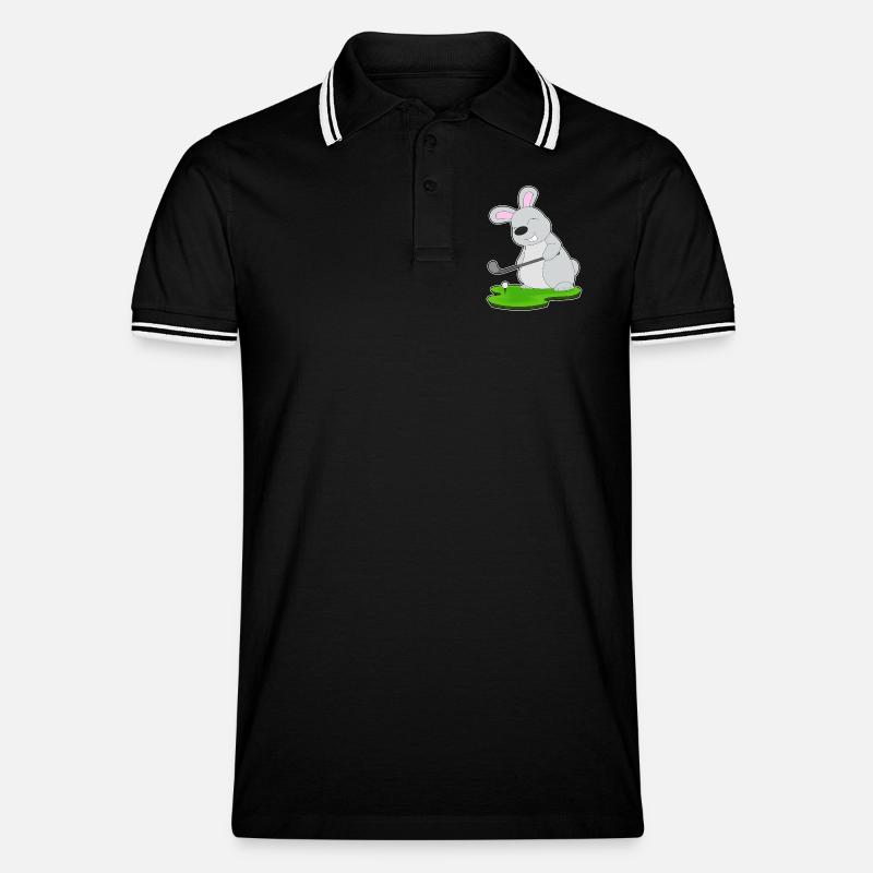 Hase Golf Golfschläger - Männer Tipped Poloshirt - Schwarz/Weiß