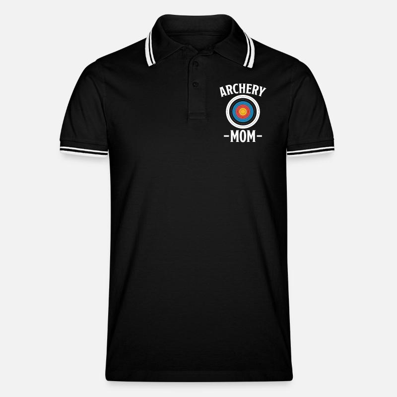 Bogenschießen Spruch Mutter Bogenschießen Geschenk - Männer Tipped Poloshirt - Schwarz/Weiß
