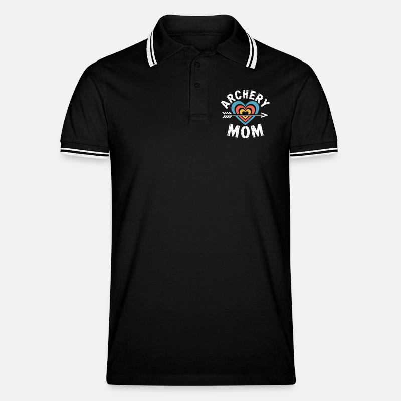 Bogenschießen Spruch Mutter Bogenschießen Geschenk - Männer Tipped Poloshirt - Schwarz/Weiß