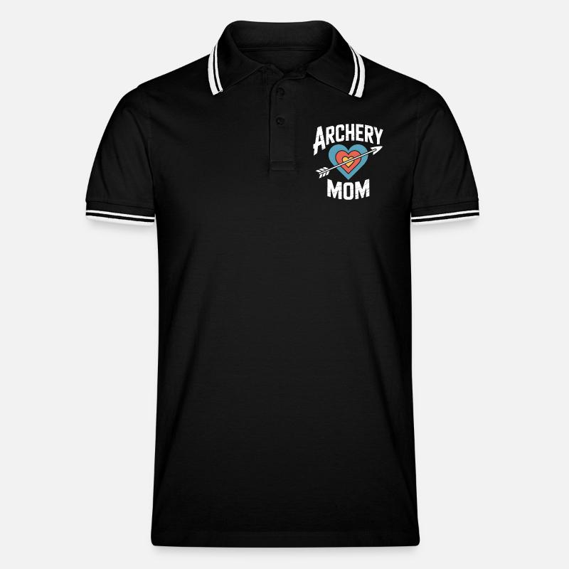 Bogenschießen Spruch Mutter Bogenschießen Geschenk - Männer Tipped Poloshirt - Schwarz/Weiß