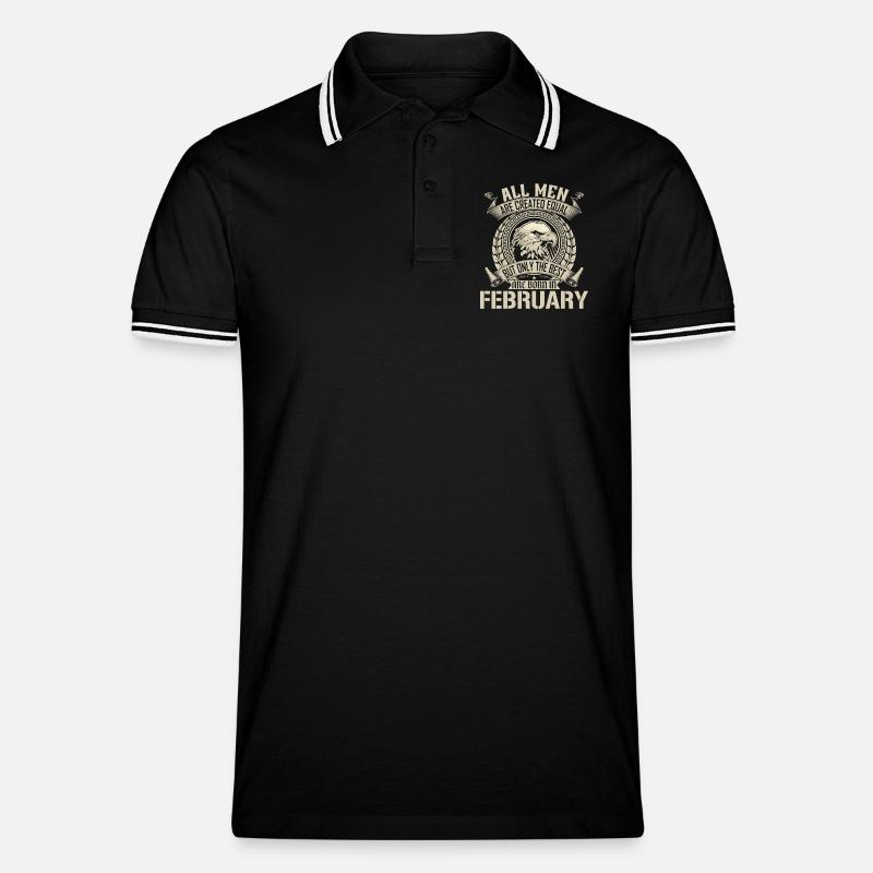 Erklärung der Eagle Unity vom Februar - Männer Tipped Poloshirt - Schwarz/Weiß