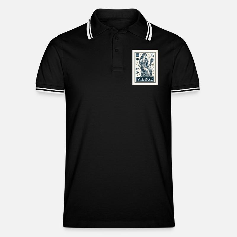 Jungfrau Sternzeichen - Astrologie - Männer Tipped Poloshirt - Schwarz/Weiß