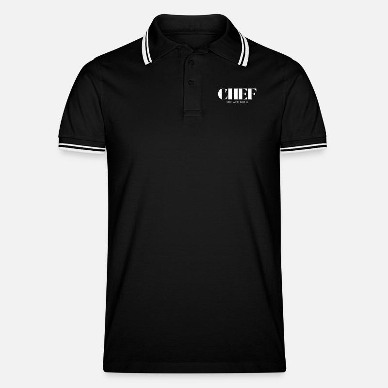 Chef Spruch Mit Weitblick - Männer Tipped Poloshirt - Schwarz/Weiß