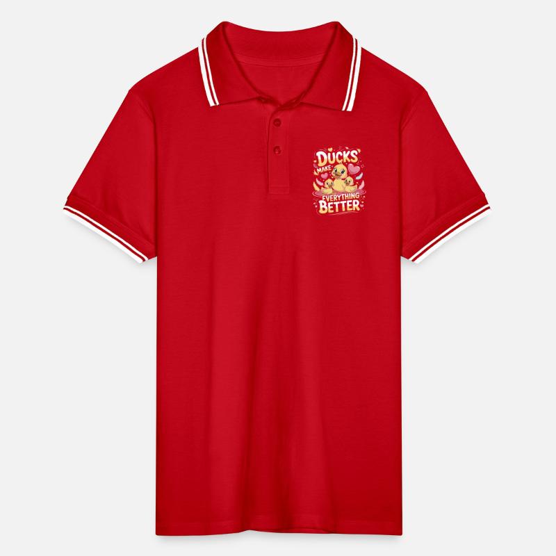  Enten Machen Alles Besser Ducks Make Everything Männer Tipped Poloshirt