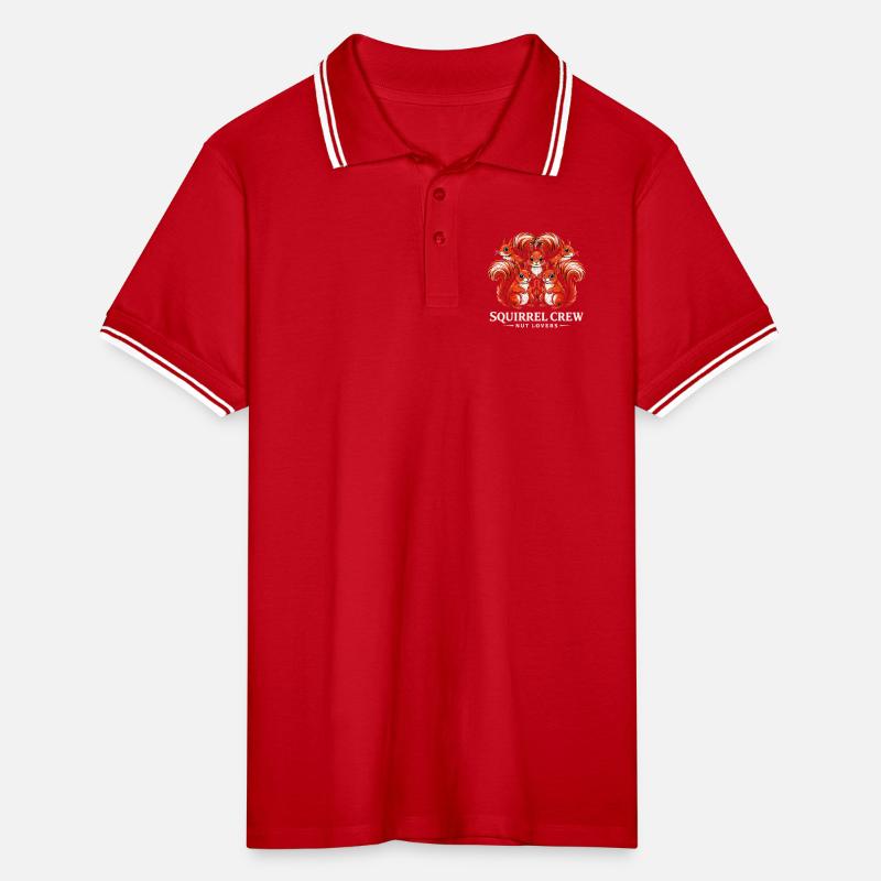 Squirrel Crew - Nut Lovers Eichhörnchen Gang Männer Tipped Poloshirt