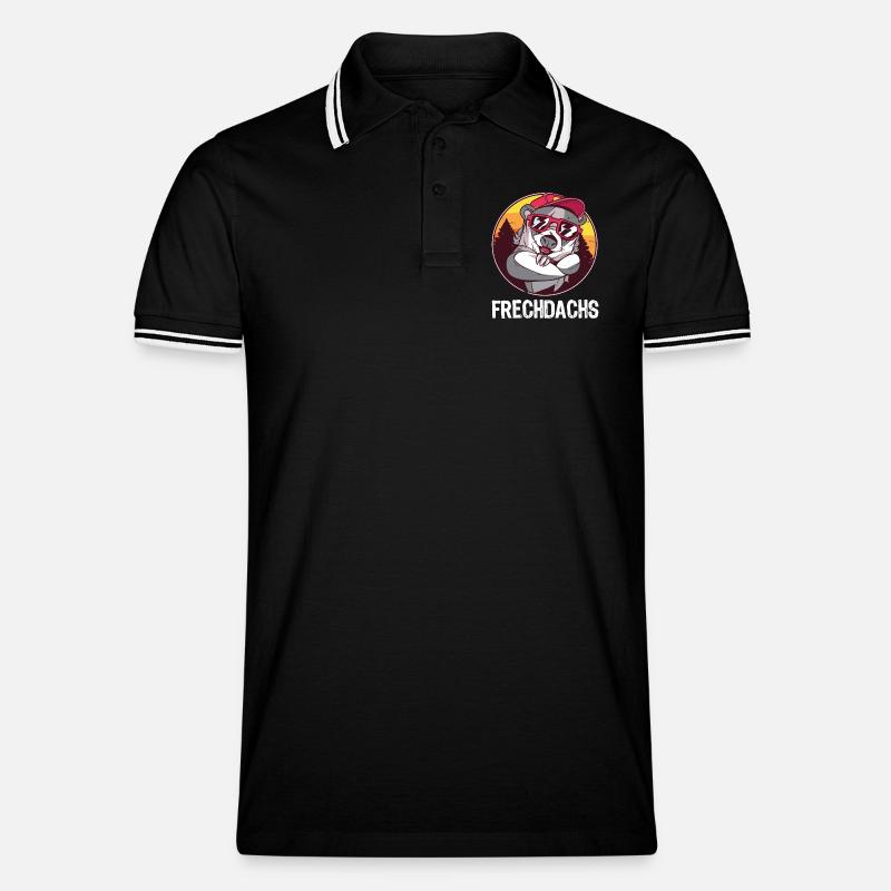 Frechdachs – Der freche Spitzbube - Männer Tipped Poloshirt - Schwarz/Weiß