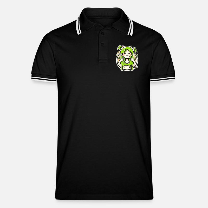 Illustrazione della Ragazza Lime Slime - Polo per uomo - nero/bianco