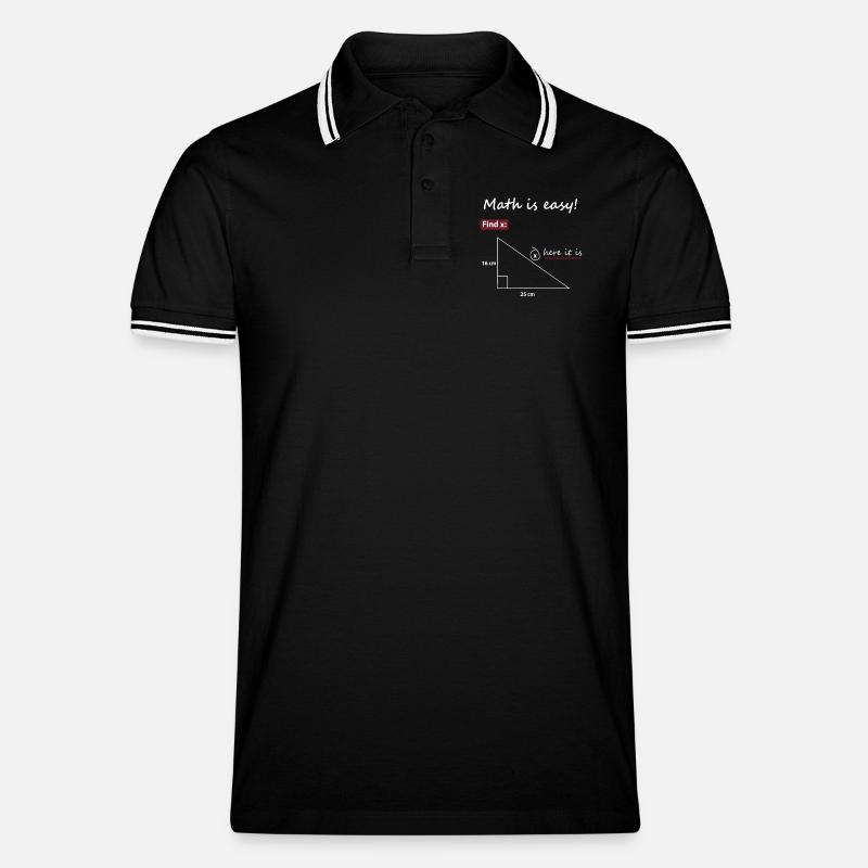 Find X Triangle Math Art - Männer Tipped Poloshirt - Schwarz/Weiß