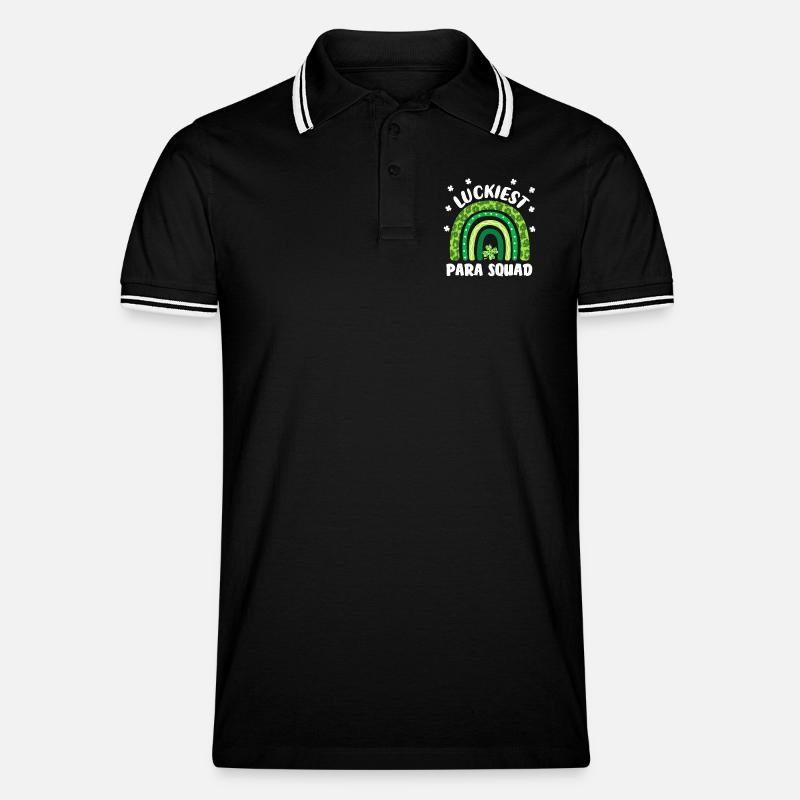 Glücklichstes Para-Team - Männer Tipped Poloshirt - Schwarz/Weiß