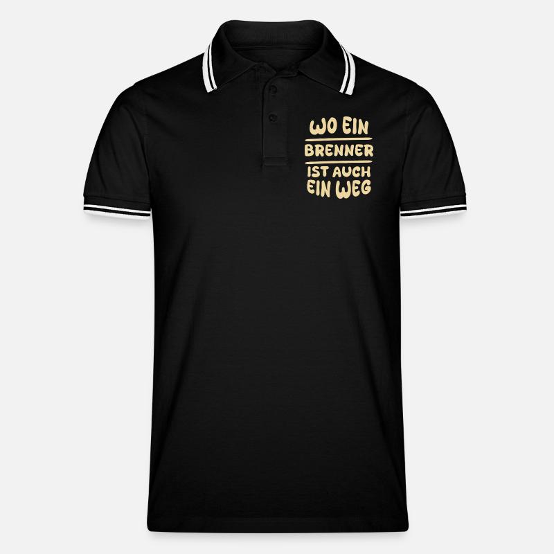 Geschenkidee Brenner - Männer Tipped Poloshirt - Schwarz/Weiß