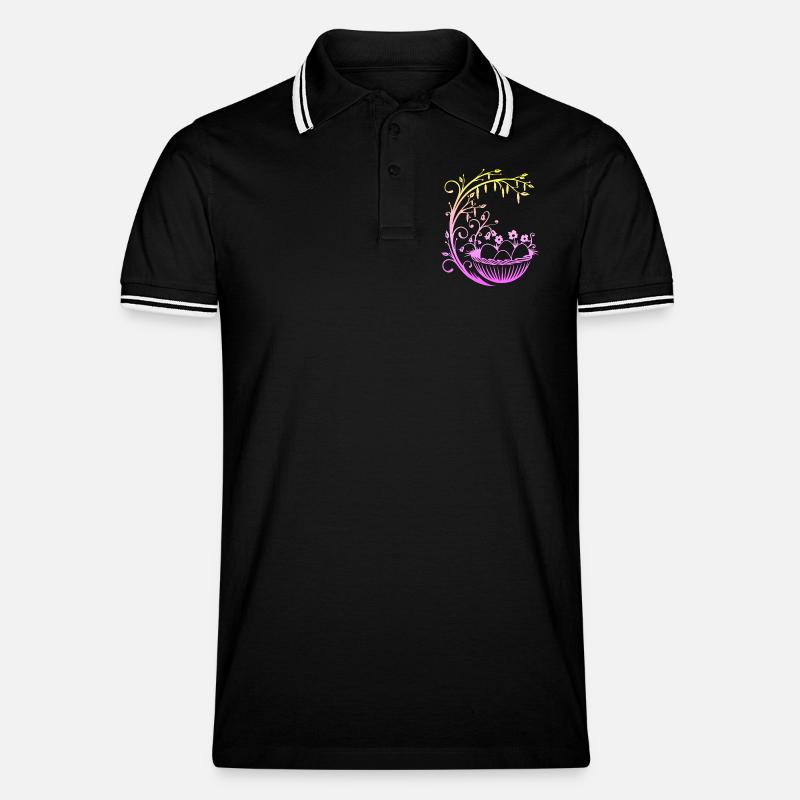 Easter Easter Basket Easter Basket - Men's Tipped Polo Shirt - black/white