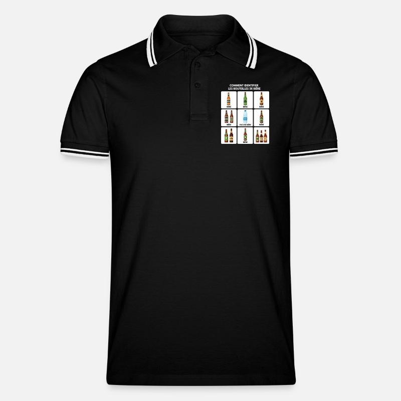 Guide d’identification de la bière - Polo tipped Homme - noir/blanc
