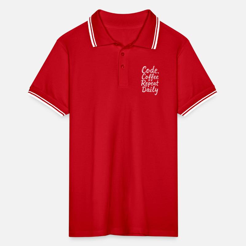 Code Schlaf Debug Wiederholungsprogramm Shirt Männer Tipped Poloshirt