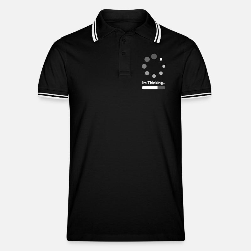 I'm Thinking Loading Progress - Men's Tipped Polo Shirt - black/white