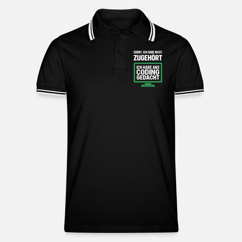 Affichage de la pensée de codage - Polo tipped Homme - noir/blanc