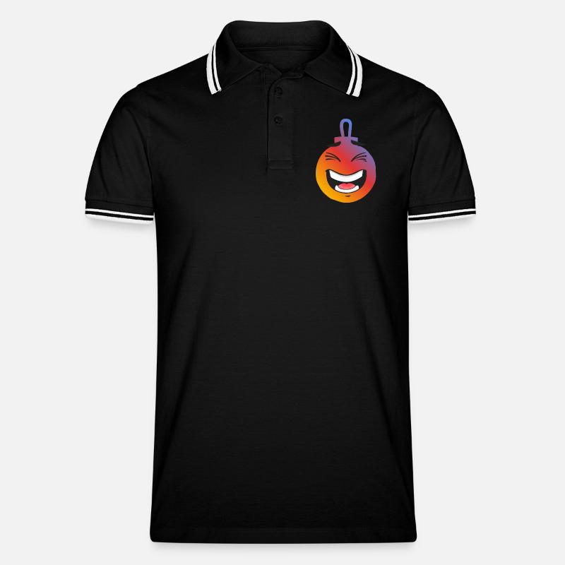 Weihnachtskugel - Männer Tipped Poloshirt - Schwarz/Weiß