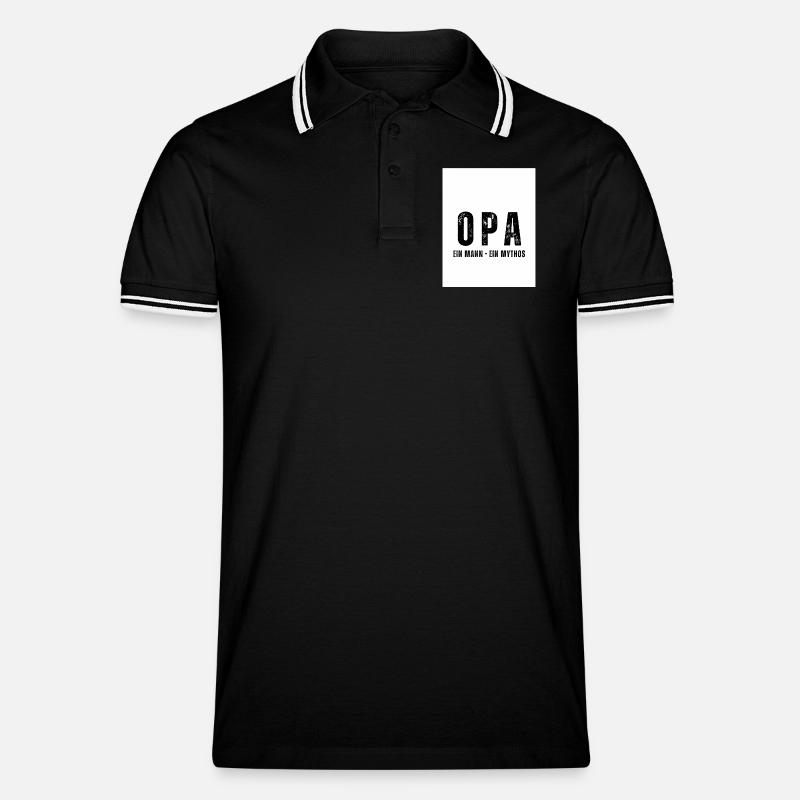 OPA Ein Mann - Ein Mythos - Männer Tipped Poloshirt - Schwarz/Weiß