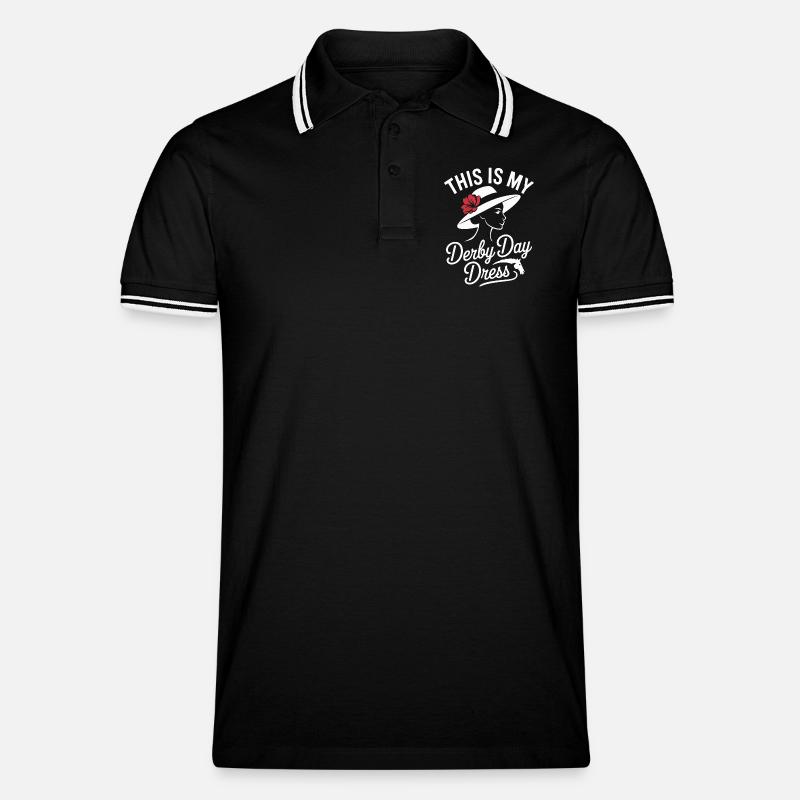 Derby Day Elegantes Hutdesign - Männer Tipped Poloshirt - Schwarz/Weiß