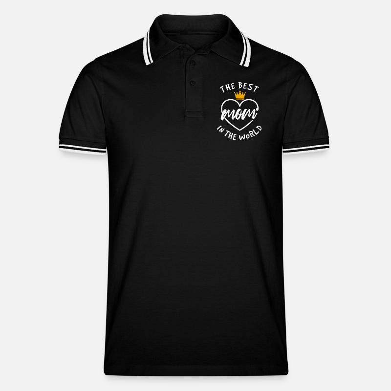 Die beste Mutter der Welt - Männer Tipped Poloshirt - Schwarz/Weiß