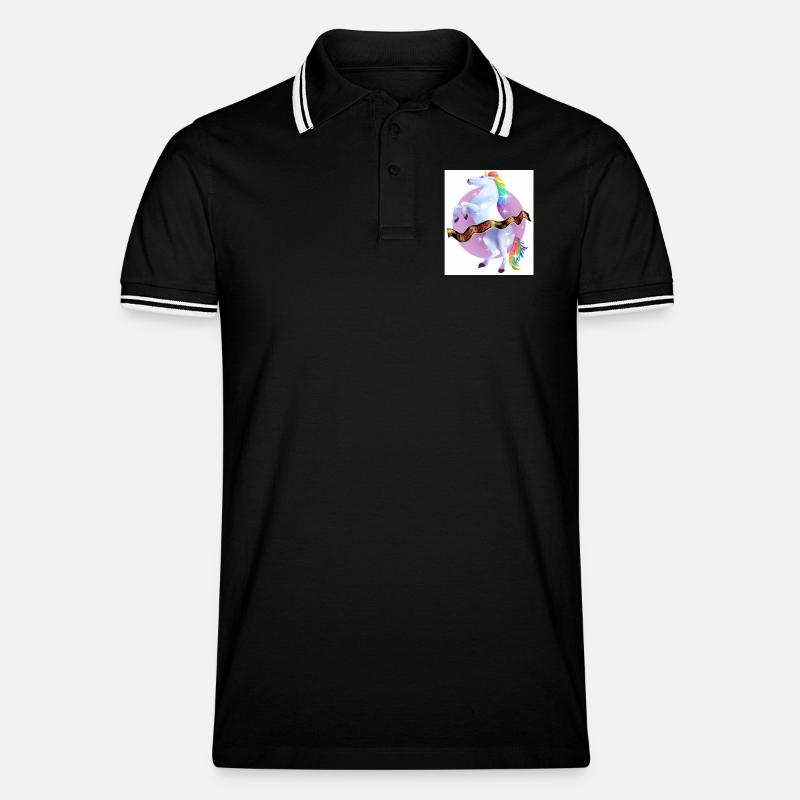 als Einhörner die Erde beherrschten - Männer Tipped Poloshirt - Schwarz/Weiß