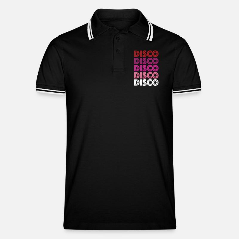 Disco Disco Disco - Männer Tipped Poloshirt - Schwarz/Weiß