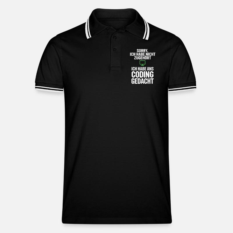 Désolé, j’ai pensé à coder - Polo tipped Homme - noir/blanc