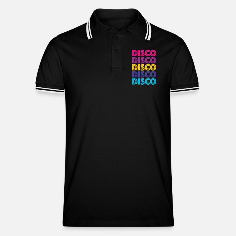 Disco Disco Disco - Männer Tipped Poloshirt - Schwarz/Weiß