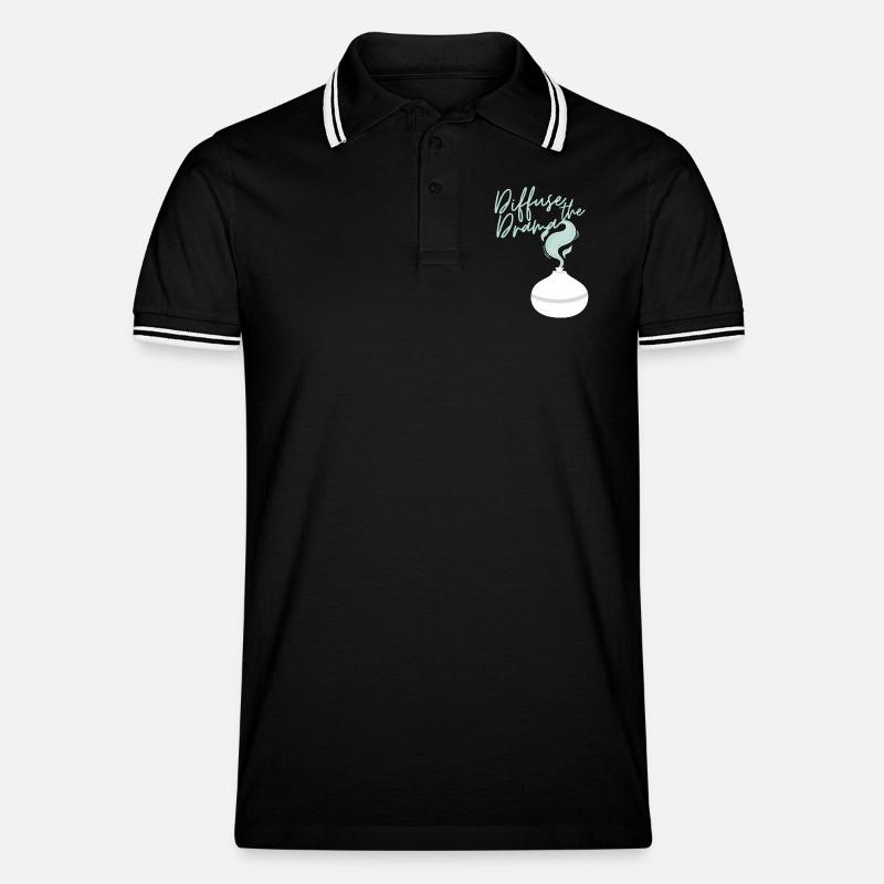 Diffuse the Drama - Männer Tipped Poloshirt - Schwarz/Weiß