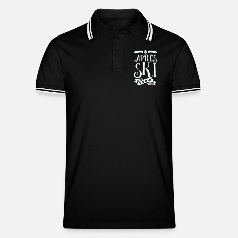 Après Ski Team  - Männer Tipped Poloshirt - Schwarz/Weiß