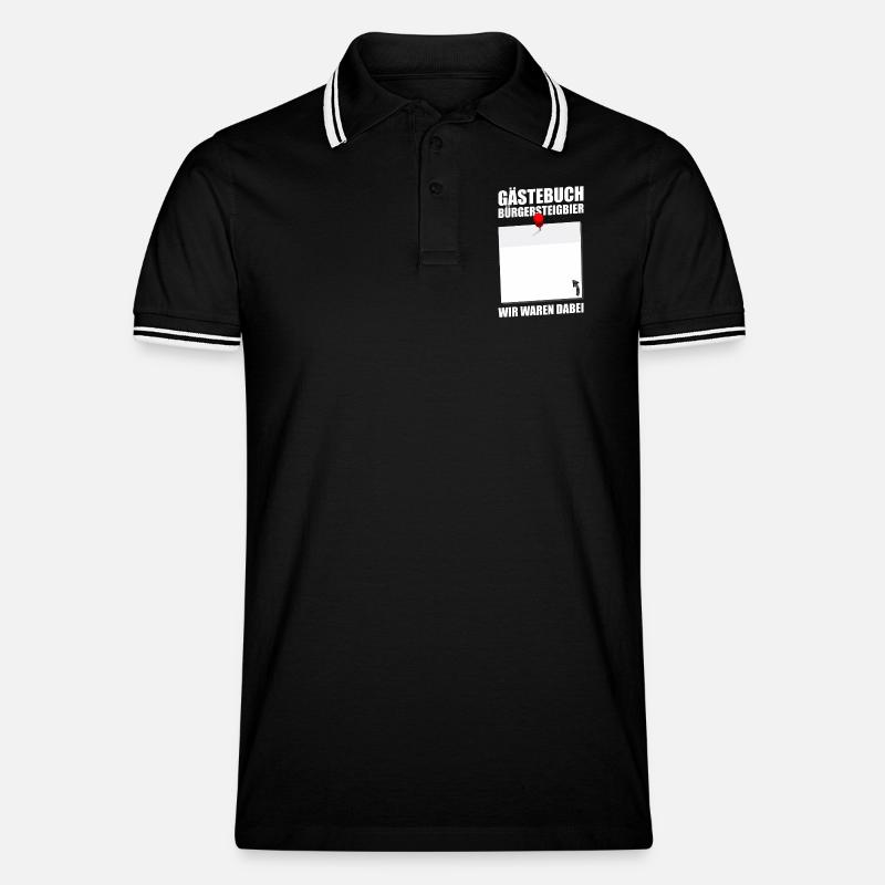 Gästebuch Bürgersteigbier Ortskontrollfahrt OKF - Männer Tipped Poloshirt - Schwarz/Weiß
