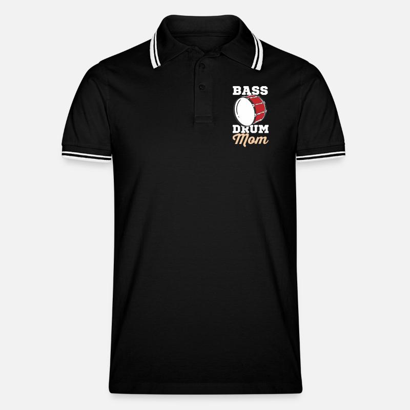 Große Trommel Mutter - Männer Tipped Poloshirt - Schwarz/Weiß