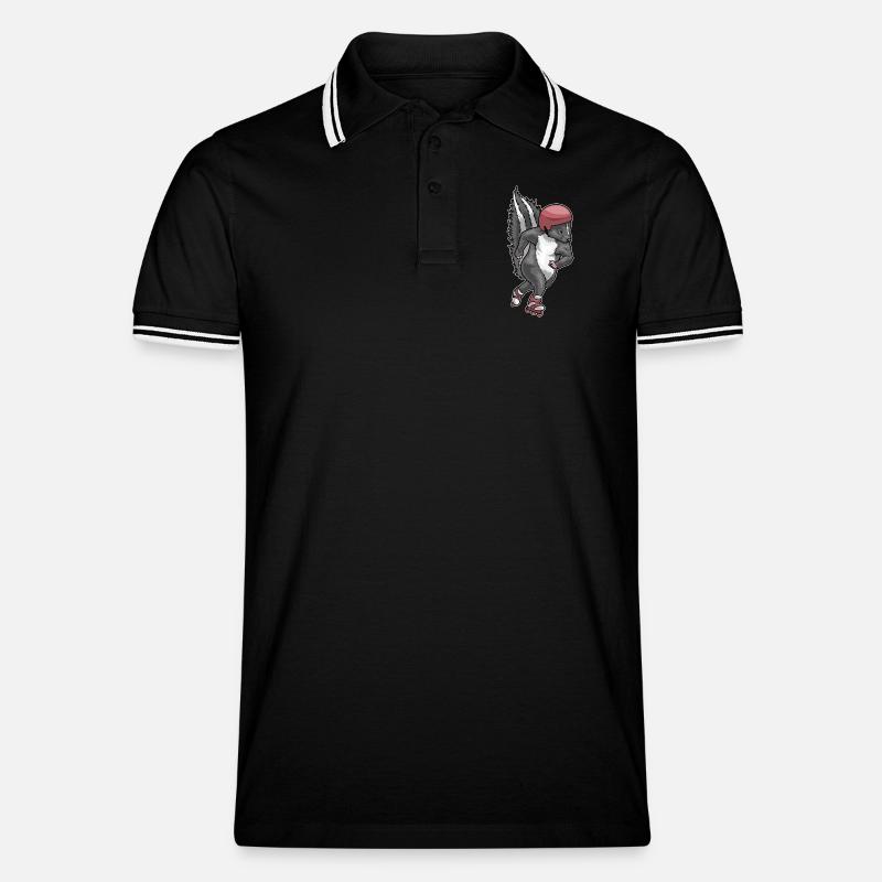Stinktier Inline skating Inline skates - Männer Tipped Poloshirt - Schwarz/Weiß