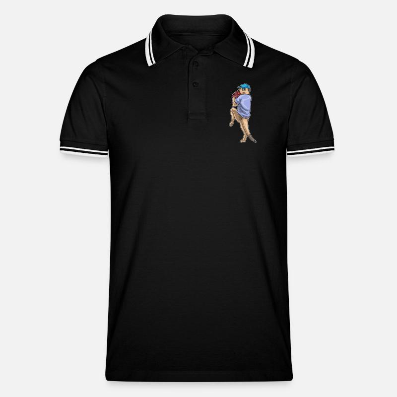 Erdmännchen Baseball Baseballhandschuh - Männer Tipped Poloshirt - Schwarz/Weiß