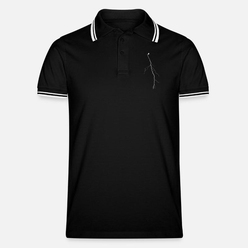 Blitz 2 - Männer Tipped Poloshirt - Schwarz/Weiß