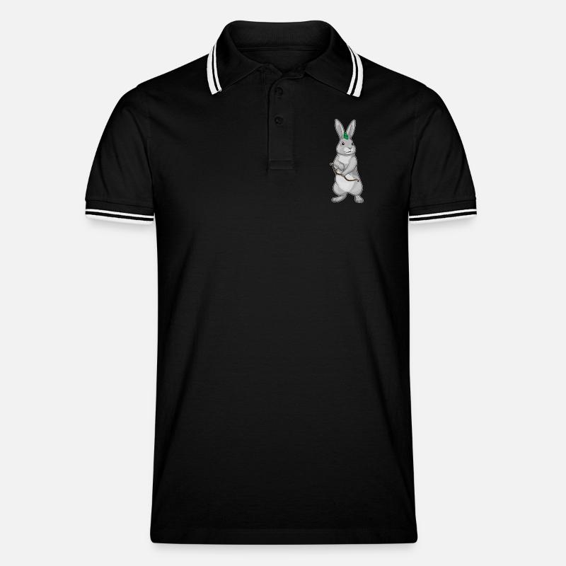 Hase Bogenschütze Bogen - Männer Tipped Poloshirt - Schwarz/Weiß