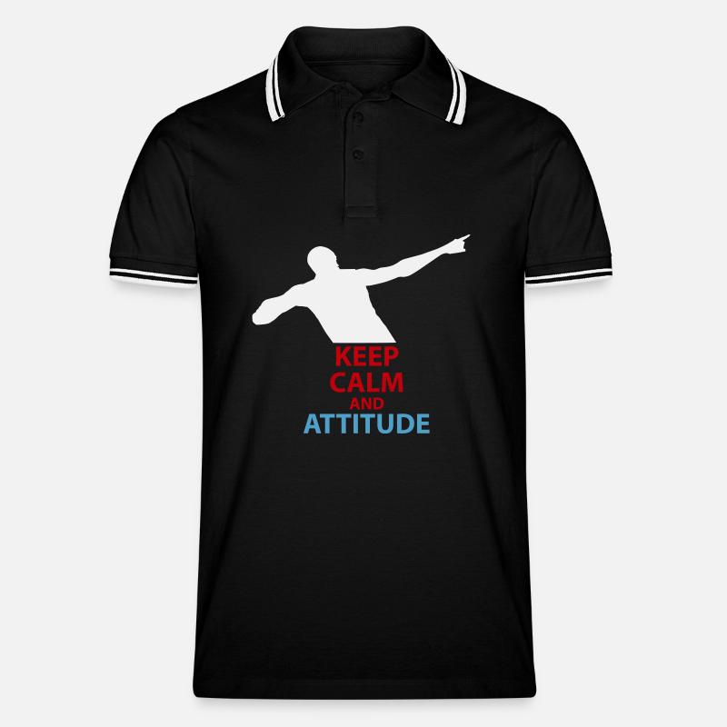 Ruhe und Attitüde Silhouette - Männer Tipped Poloshirt - Schwarz/Weiß