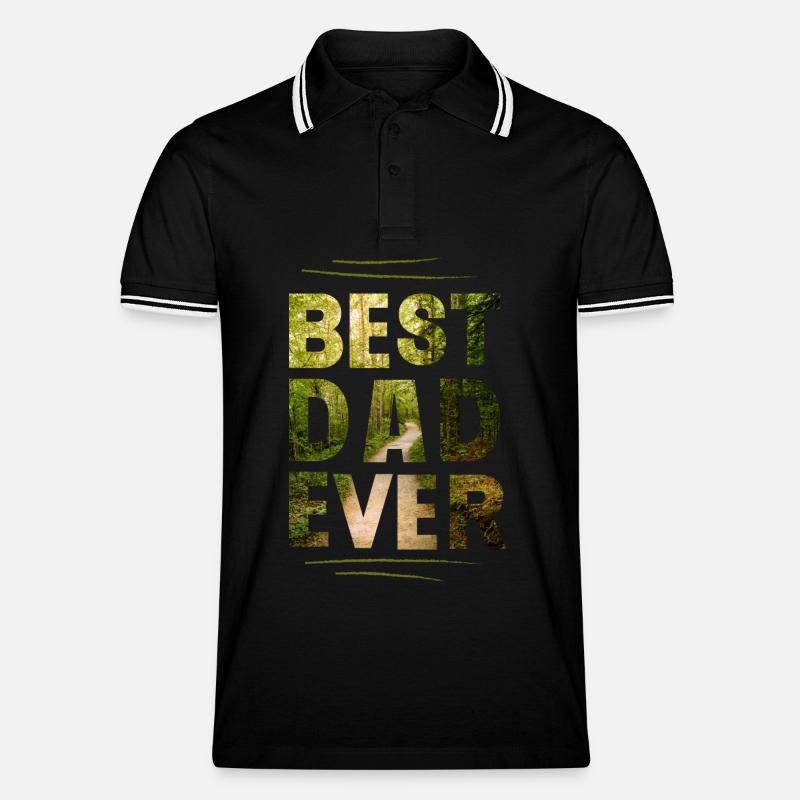 Bester Papa - Männer Tipped Poloshirt - Schwarz/Weiß