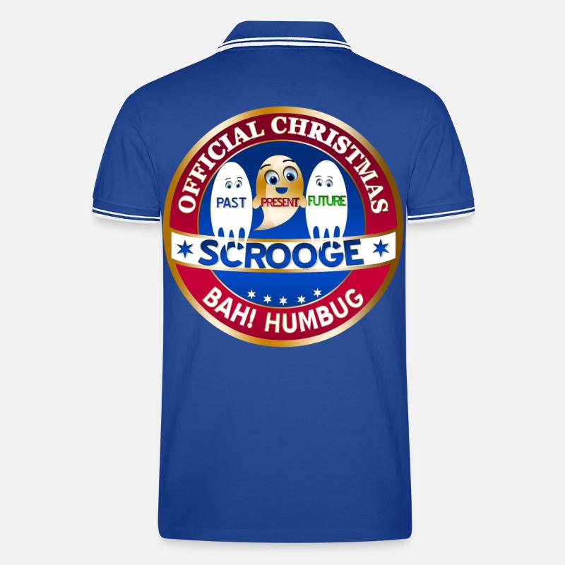 Scrooge Past Present Future Badge Men's Tipped Polo Shirt