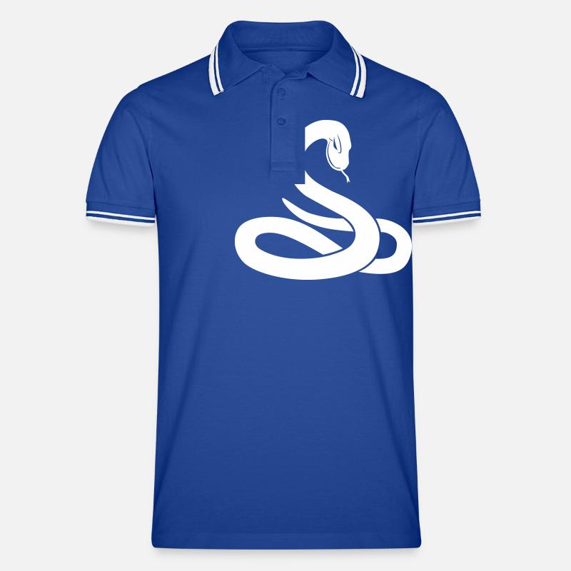 snake white - Männer Tipped Poloshirt - Royal/Weiß