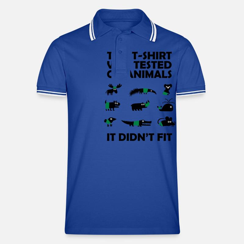 Tested on Animals - Didn't Fit - Männer Tipped Poloshirt - Royal/Weiß