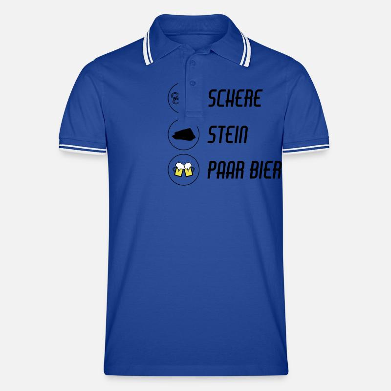  / schnick schnack schnuck - Männer Tipped Poloshirt - Royal/Weiß
