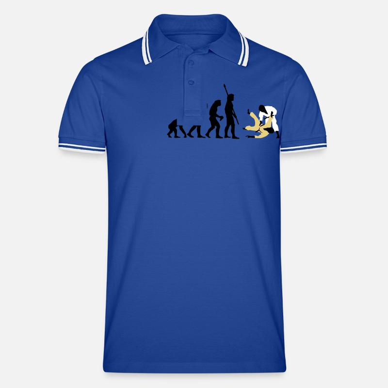 evolution_judo_a_3c - Polo tipped Homme - bleu/blanc
