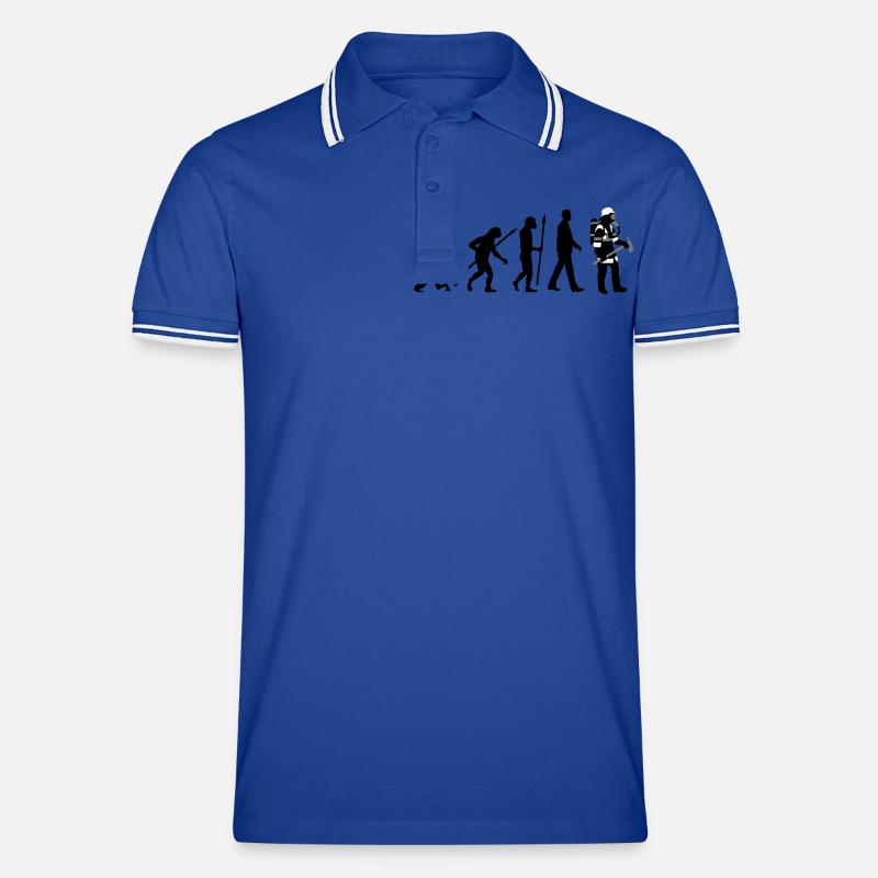 evolution_feuerwehrmann_012015_c_3c - Männer Tipped Poloshirt - Royal/Weiß