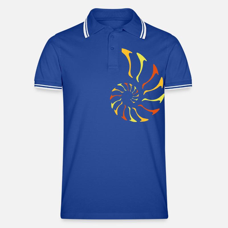 nautilus fibonacci - Männer Tipped Poloshirt - Royal/Weiß